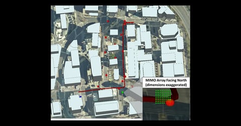 密集市街地におけるマッシブMIMOアンテナによるビームフォーミングのシミュレーション 画像