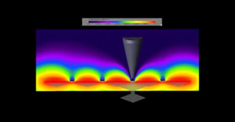 XFの静電ソルバーによるタッチスクリーン3x4ダイヤモンド・シミュレーション イメージ図