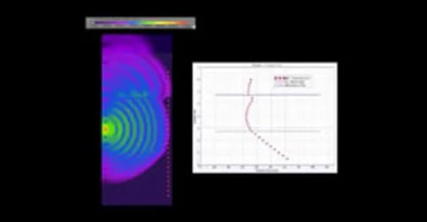 シミュレーションソフトウェアによるクロスホール地中レーダーの解析 画像