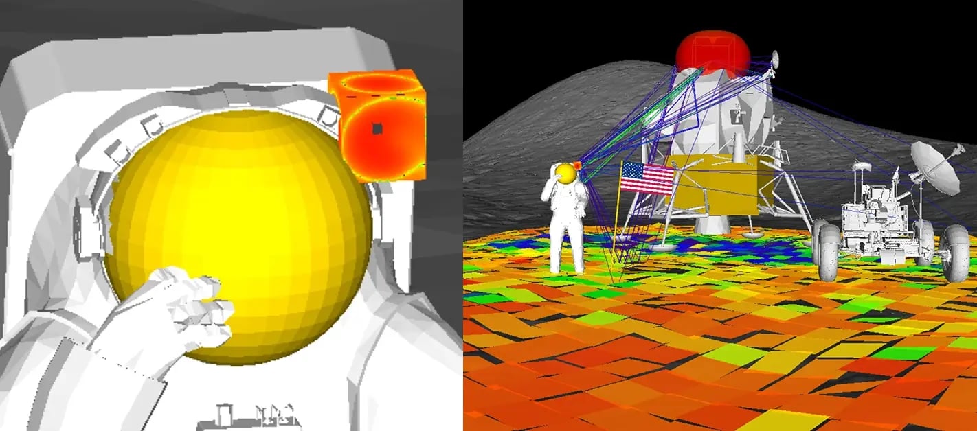 宇宙飛行士のコラージュ