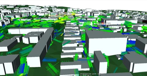 Wireless InSite 3Dレイトレーシング画像を用いた郊外環境におけるLTEおよび5G NRの伝搬