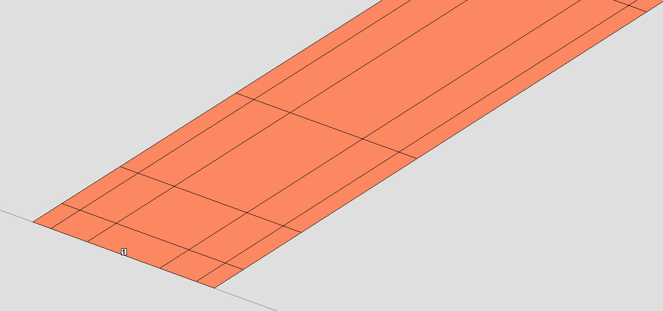 図3：Sonnet平面3D MoMストリップラインのサブセクション化