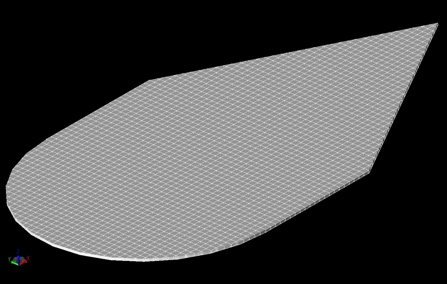 図5Wedge Plate Cylinderジオメトリメッシュの三次元図。