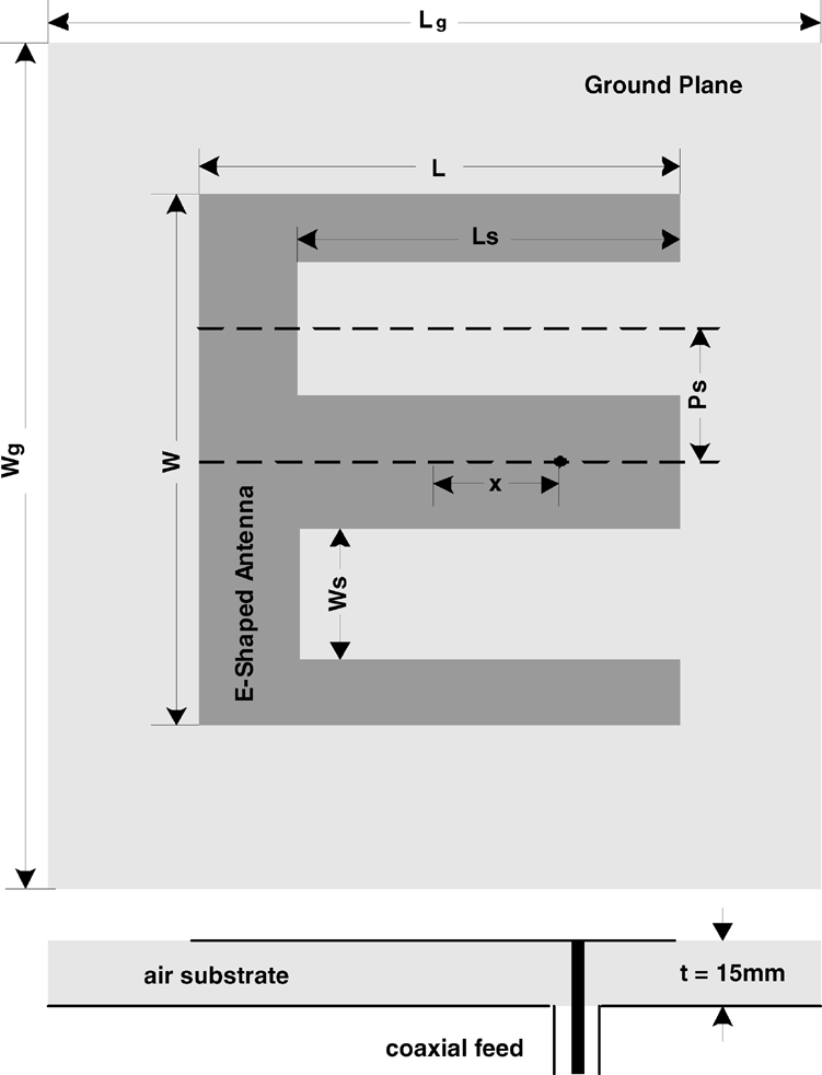 図1E型パッチの概略図。