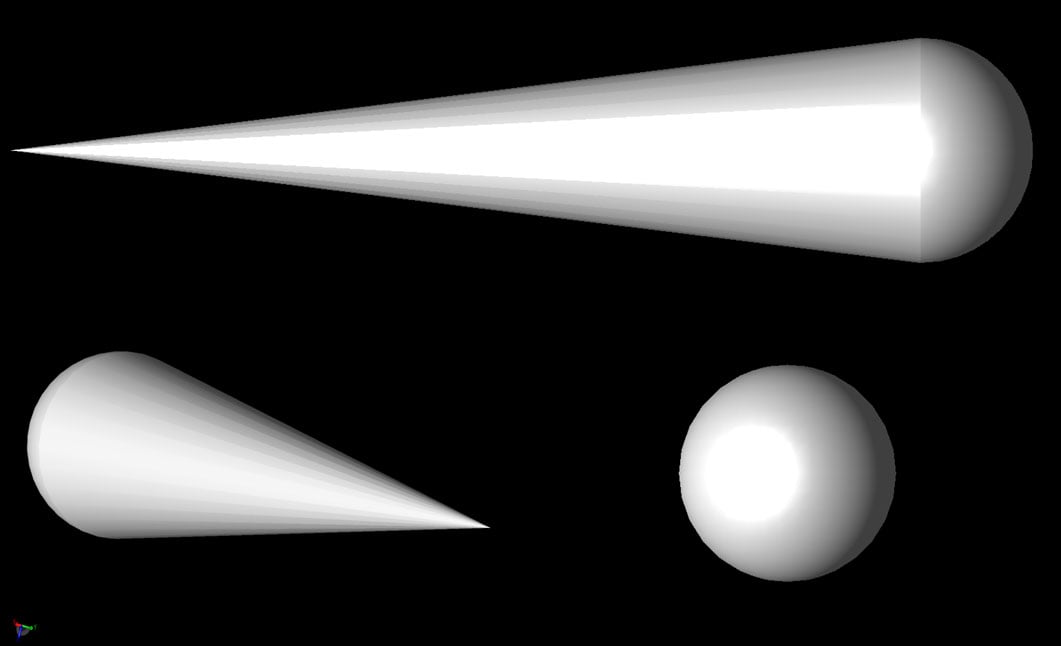 図3円錐球の形状。