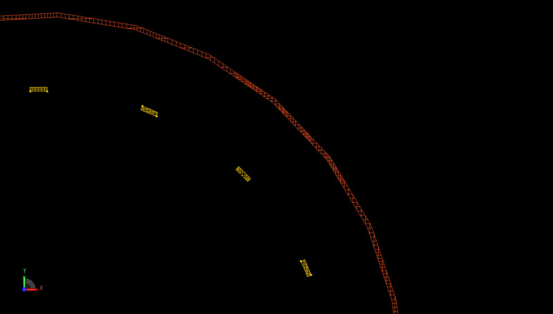 図2：コイル形状の一部のPrOGridとXACTメッシュ。