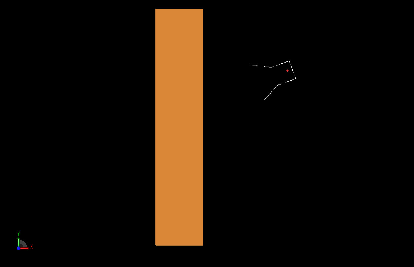 図1材料スラブと傾斜ホーンラジエーターの基本2次元形状。