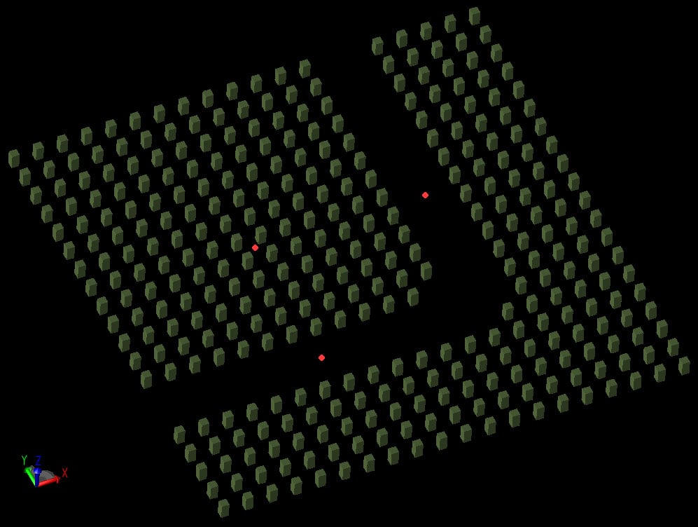 図1ロッドの2次元配列。